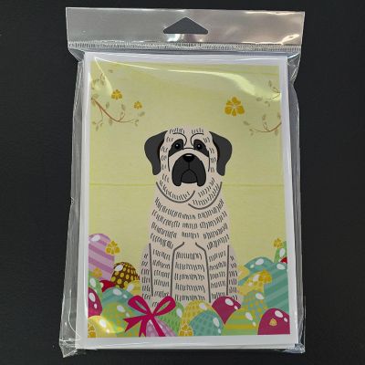 Caroline's Treasures Easter, Easter Eggs Mastiff Brindle White Greeting Cards and Envelopes Pack of 8, 7 x 5, Dogs Image 2