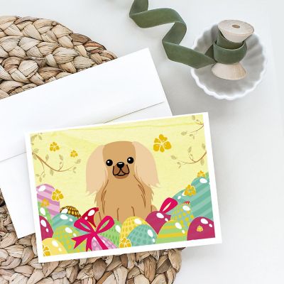 Caroline's Treasures Easter, Easter Eggs Pekingese Fawn Sable Greeting Cards and Envelopes Pack of 8, 7 x 5, Dogs Image 1