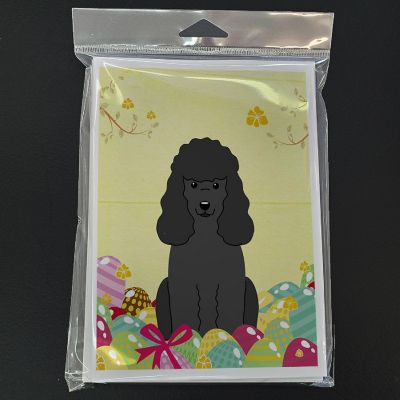 Caroline's Treasures Easter, Easter Eggs Poodle Black Greeting Cards and Envelopes Pack of 8, 7 x 5, Dogs Image 2