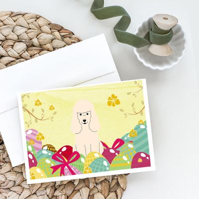 Caroline's Treasures Easter, Easter Eggs Poodle White Greeting Cards and Envelopes Pack of 8, 7 x 5, Dogs Image 1