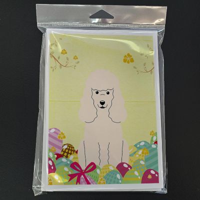 Caroline's Treasures Easter, Easter Eggs Poodle White Greeting Cards and Envelopes Pack of 8, 7 x 5, Dogs Image 2