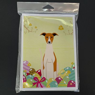 Caroline's Treasures Easter, Easter Eggs Whippet Greeting Cards and Envelopes Pack of 8, 7 x 5, Dogs Image 2
