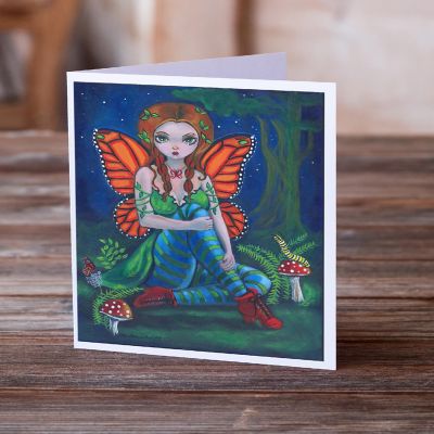 Caroline's Treasures Fairy Monarch Greeting Cards and Envelopes Pack of 8, 7 x 5, Fantasy Image 1