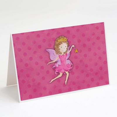 Caroline's Treasures Fairy Princess Watercolor Greeting Cards and Envelopes Pack of 8, 7 x 5, Fantasy Image 1