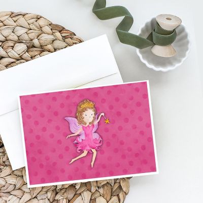 Caroline's Treasures Fairy Princess Watercolor Greeting Cards and Envelopes Pack of 8, 7 x 5, Fantasy Image 1