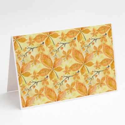 Caroline's Treasures Fall Leaves and Branches Greeting Cards and Envelopes Pack of 8, 7 x 5, Image 1