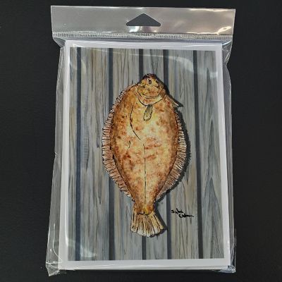 Caroline's Treasures Fish Flounder on Pier Greeting Cards and Envelopes Pack of 8, 7 x 5, Fish Image 2