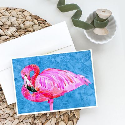 Caroline's Treasures Flamingo Greeting Cards and Envelopes Pack of 8, 7 x 5, Birds Image 1