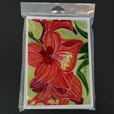 Caroline's Treasures Flower - Amaryllis Greeting Cards and Envelopes Pack of 8, 7 x 5, Flowers Image 2