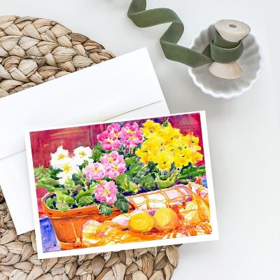 Caroline's Treasures Flower - Primroses Greeting Cards and Envelopes Pack of 8, 7 x 5, Flowers Image 1