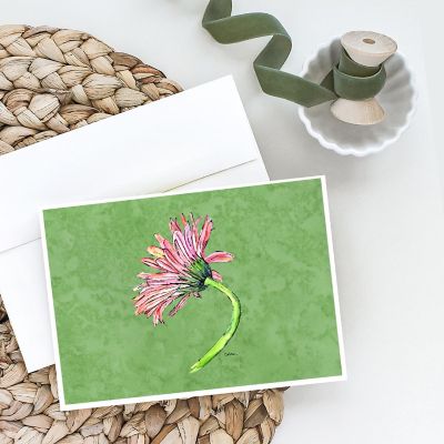 Caroline's Treasures Gerber Daisy Pink Greeting Cards and Envelopes Pack of 8, 7 x 5, Flowers Image 1