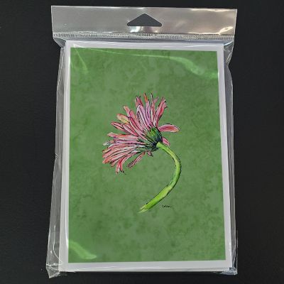 Caroline's Treasures Gerber Daisy Pink Greeting Cards and Envelopes Pack of 8, 7 x 5, Flowers Image 2
