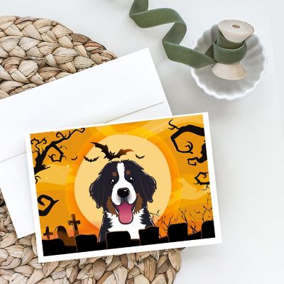 Caroline's Treasures Halloween, Halloween Bernese Mountain Dog Greeting Cards and Envelopes Pack of 8, 7 x 5, Dogs Image 1