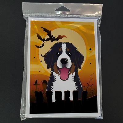 Caroline's Treasures Halloween, Halloween Bernese Mountain Dog Greeting Cards and Envelopes Pack of 8, 7 x 5, Dogs Image 2