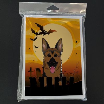 Caroline's Treasures Halloween, Halloween German Shepherd Greeting Cards and Envelopes Pack of 8, 7 x 5, Dogs Image 2