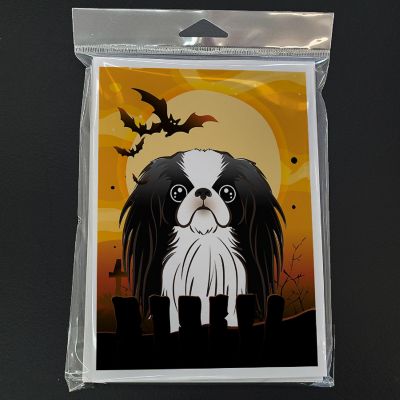 Caroline's Treasures Halloween, Halloween Japanese Chin Greeting Cards and Envelopes Pack of 8, 7 x 5, Dogs Image 2