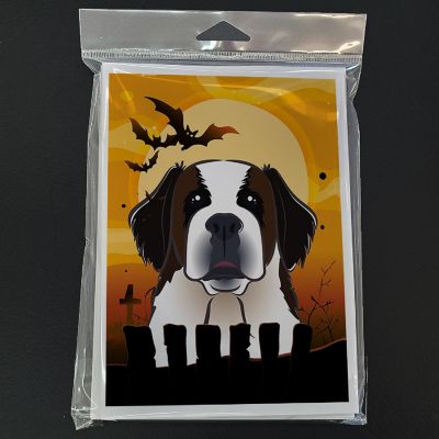 Caroline's Treasures Halloween, Halloween Saint Bernard Greeting Cards and Envelopes Pack of 8, 7 x 5, Dogs Image 2
