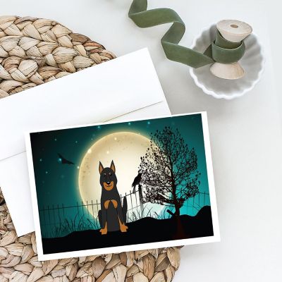 Caroline's Treasures Halloween, Halloween Scary Beauce Shepherd Dog Greeting Cards and Envelopes Pack of 8, 7 x 5, Dogs Image 1