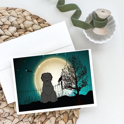 Caroline's Treasures Halloween, Halloween Scary Briard Black Greeting Cards and Envelopes Pack of 8, 7 x 5, Dogs Image 1