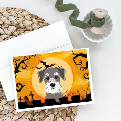 Caroline's Treasures Halloween, Halloween Schnauzer Greeting Cards and Envelopes Pack of 8, 7 x 5, Dogs Image 1