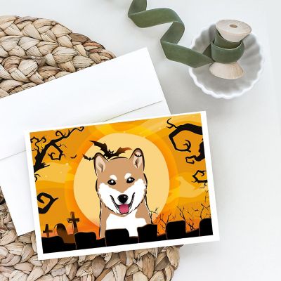Caroline's Treasures Halloween, Halloween Shiba Inu Greeting Cards and Envelopes Pack of 8, 7 x 5, Dogs Image 1
