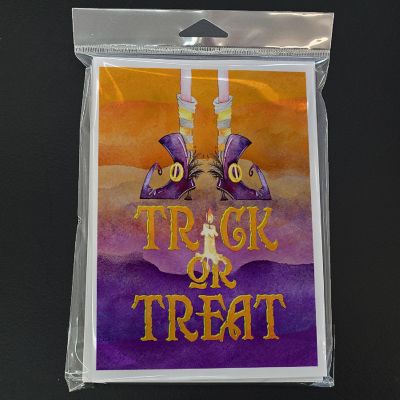 Caroline's Treasures Halloween, Halloween Trick Witches Feet Greeting Cards and Envelopes Pack of 8, 7 x 5, Seasonal Image 2