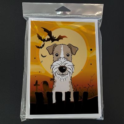 Caroline's Treasures Halloween, Halloween Wire Haired Fox Terrier Greeting Cards and Envelopes Pack of 8, 7 x 5, Dogs Image 2