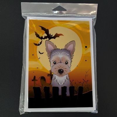 Caroline's Treasures Halloween, Halloween Yorkie Puppy Greeting Cards and Envelopes Pack of 8, 7 x 5, Dogs Image 2