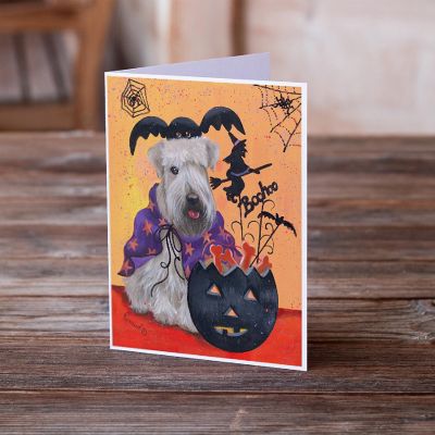 Caroline's Treasures Halloween, Wheaten Terrier Halloween Greeting Cards and Envelopes Pack of 8, 7 x 5, Dogs Image 1