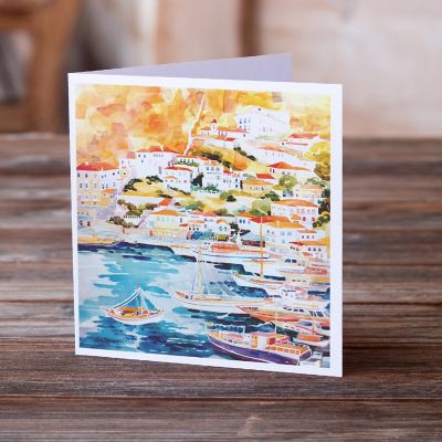 Caroline's Treasures Harbour Greeting Cards and Envelopes Pack of 8, 7 x 5, Nautical Image 1