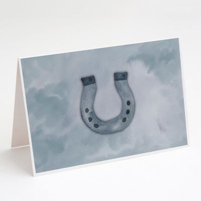 Caroline's Treasures Horseshoe Watercolor Greeting Cards and Envelopes Pack of 8, 7 x 5, Image 1