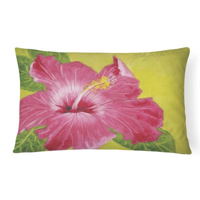 Caroline's Treasures Hot Pink Hibiscus by Malenda Trick Canvas Fabric Decorative Pillow, 12 x 16, Flowers Image 1