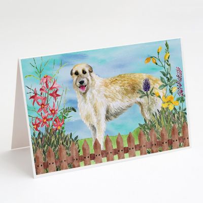 Caroline's Treasures Irish Wolfhound Spring Greeting Cards and Envelopes Pack of 8, 7 x 5, Dogs Image 1