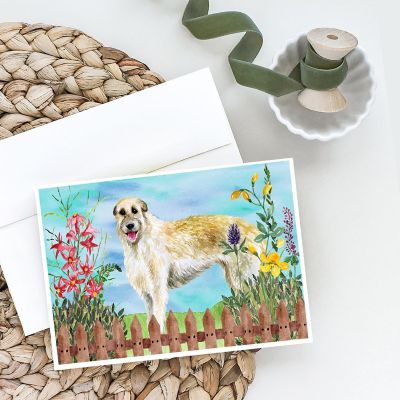 Caroline's Treasures Irish Wolfhound Spring Greeting Cards and Envelopes Pack of 8, 7 x 5, Dogs Image 1