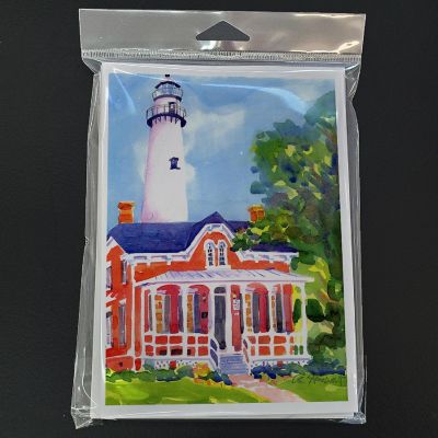 Caroline's Treasures Lighthouse Greeting Cards and Envelopes Pack of 8, 7 x 5, Nautical Image 2