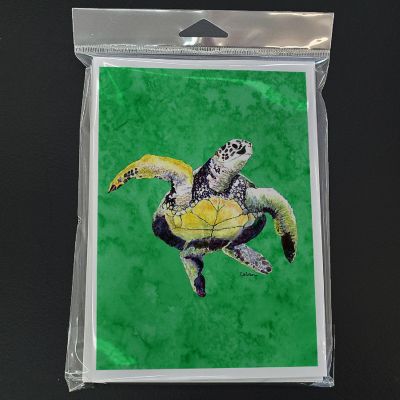 Caroline's Treasures Loggerhead Turtle  Dancing Greeting Cards and Envelopes Pack of 8, 7 x 5, Nautical Image 2