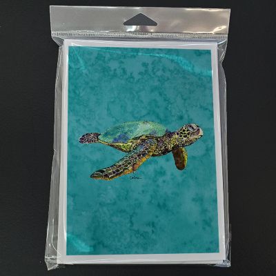 Caroline's Treasures Loggerhead Turtle Greeting Cards and Envelopes Pack of 8, 7 x 5, Nautical Image 2