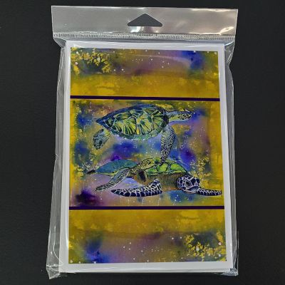 Caroline's Treasures Loggerhead Turtles Greeting Cards and Envelopes Pack of 8, 7 x 5, Nautical Image 2