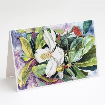 Caroline's Treasures Magnolia Greeting Cards and Envelopes Pack of 8, 7 x 5, Flowers Image 1