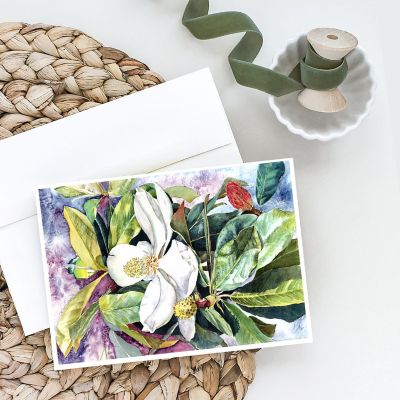 Caroline's Treasures Magnolia Greeting Cards and Envelopes Pack of 8, 7 x 5, Flowers Image 1