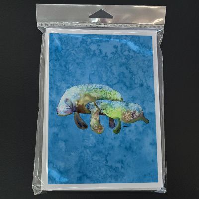 Caroline's Treasures Manatee Momma and Baby Greeting Cards and Envelopes Pack of 8, 7 x 5, Nautical Image 2
