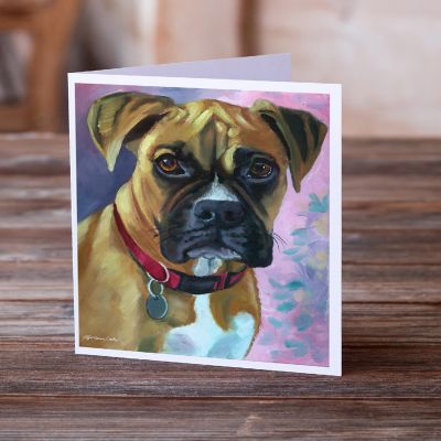 Caroline's Treasures Natural Fawn Boxer Greeting Cards and Envelopes Pack of 8, 7 x 5, Dogs Image 1