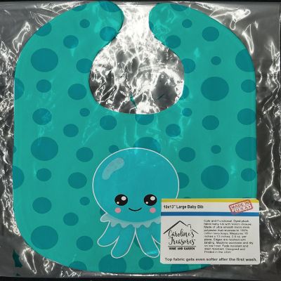 Caroline's Treasures Ocean Octopus Blue Baby Bib, 10 x 13, Fish Image 1