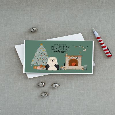 Caroline's Treasures Old English Sheepdog Christmas Everyone Greeting Cards and Envelopes Pack of 8, 7 x 5, Dogs Image 2