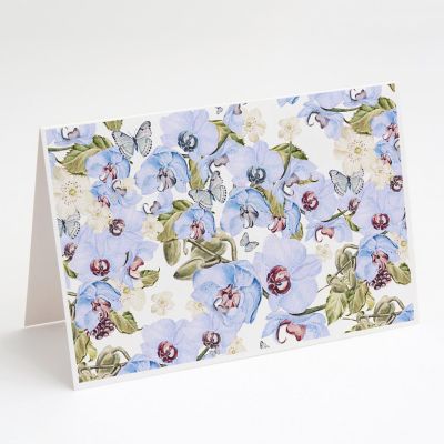 Caroline's Treasures Orchids Greeting Cards and Envelopes Pack of 8, 7 x 5, Flowers Image 1