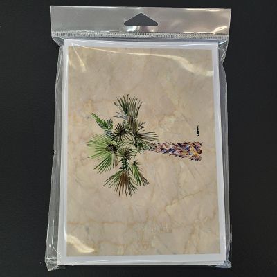 Caroline's Treasures Palm Tree on Marble Background Greeting Cards and Envelopes Pack of 8, 7 x 5, Flowers Image 2