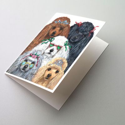 Caroline's Treasures Poodle Oodles Greeting Cards and Envelopes Pack of 8, 7 x 5, Dogs Image 1