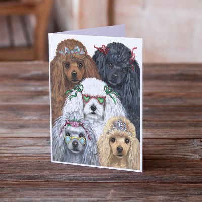 Caroline's Treasures Poodle Oodles Greeting Cards and Envelopes Pack of 8, 7 x 5, Dogs Image 1