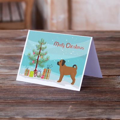 Caroline's Treasures Puggle Christmas Tree Greeting Cards and Envelopes Pack of 8, 7 x 5, Dogs Image 1