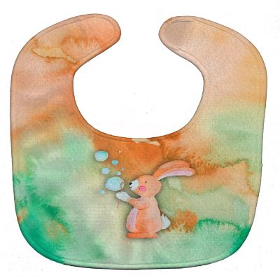 Caroline's Treasures Rabbit and Bubbles Watercolor Baby Bib, 10 x 13, Farm Animals Image 1